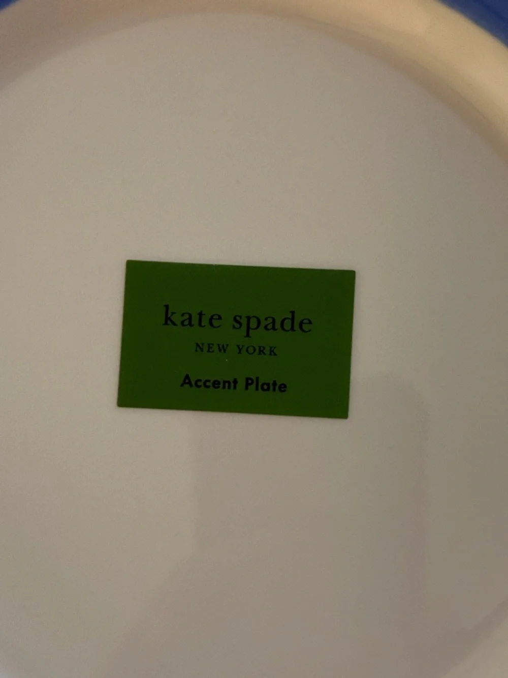 kate spade White Plates with Blue and Navy Concentric Stripes - Set of 2